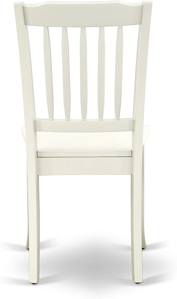 East West Furniture HBDA5-LWH-W 5 Piece Dinette Set for 4 Includes a Round Dining Room Table with Pedestal and 4 Kitchen Dining Chairs, 42x42 Inch, Linen White