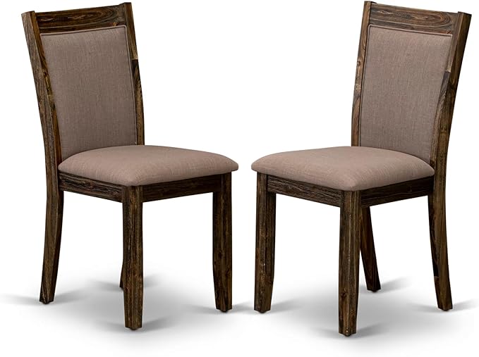 East West Furniture V797MZ748-7 7 Piece Dining Room Furniture Set Consist of a Rectangle Dining Table with V-Legs and 6 Coffee Linen Fabric Upholstered Chairs, 40x72 Inch, Multi-Color