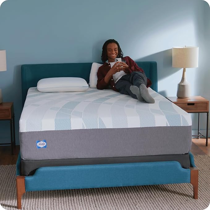 Sealy Dreamlife 14” Hybrid Mattress-in-a-Box, Queen, SealyComfort Gel Memory Foam, SealyResponsive Encased Coils, Machine Washable Cover