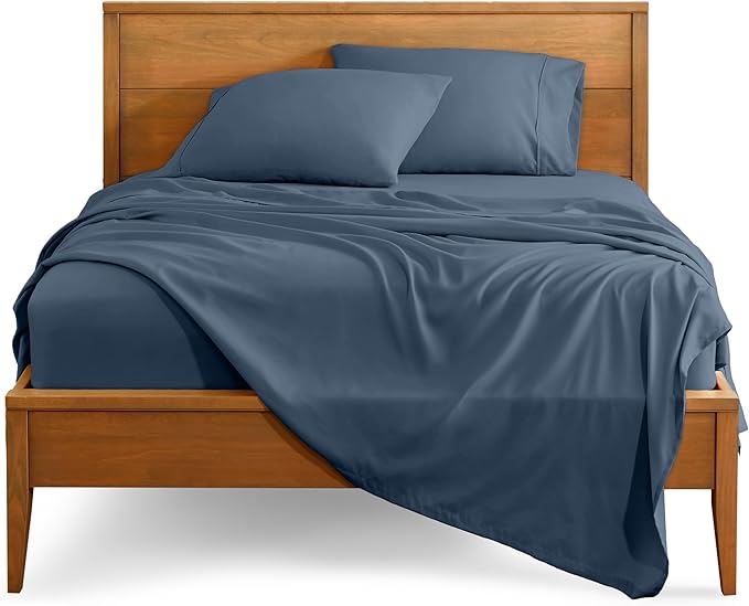 Bare Home Queen Sheet Set - Luxury 1800 Ultra-Soft Microfiber Queen Bed Sheets - Double Brushed - Deep Pockets - Easy Fit - 4 Piece Set - Bedding Sheets & Pillowcases (Queen, Bering Sea)