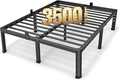16 Inch Queen Size Metal Platform Bed Frame with Round Corners, Storage Space Under High Bed Frame-Heavy Duty Steel Slats Support, Noise Free - Easy Assembly - No Box Spring Needed