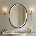 OVALCREST - Oval Wooden Beveled Wall Mirror for Home Decor, Bathroom, Vanity, Bedroom, Living Room, Hallway - London Style (Rubbed Bronze) 31.1 x 41.1
