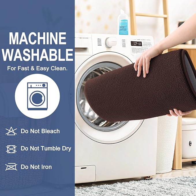 OLANLY Thick Memory Foam Bath Mat Rug 47x24, Extra Soft Absorbent Bathroom Rug, Quick Dry Bath Mats, Non-Slip, Machine Washable Carpet for Bathroom, Tub and Shower, Home Decor Accessories, Brown