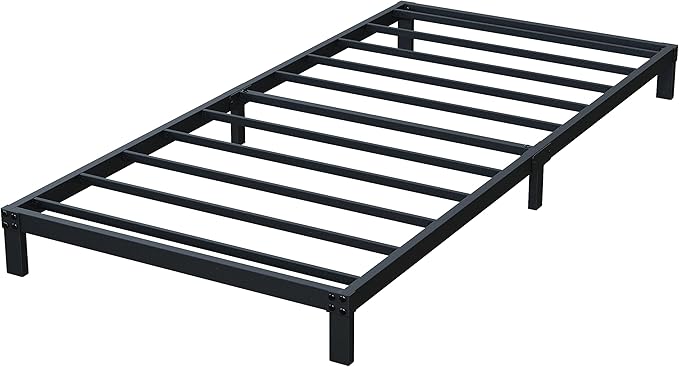 7 Inch XL Twin Bed Frames No Box Spring Need, Low Profile Metal Platform Twin XL Size Bed Frame, Heavy Duty Support Bedframes Twin XL, Easy Assembly