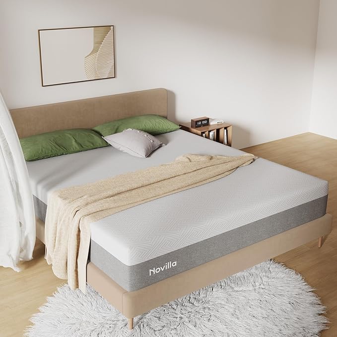 Novilla Mattress, 12 Inch Mattress California King with Gel Memory Foam for Comfortable Sleep & Pain Relief & Body Support, CertiPUR-US Certified