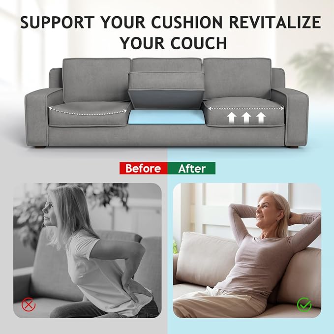 Couch Cushion Support for Sagging Seat Sofa Couch Supports for Sagging Cushions Curved 40D High Density Foam Blue Pack of 1