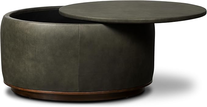POLY & BARK Herve Storage Ottoman in Olivine Green