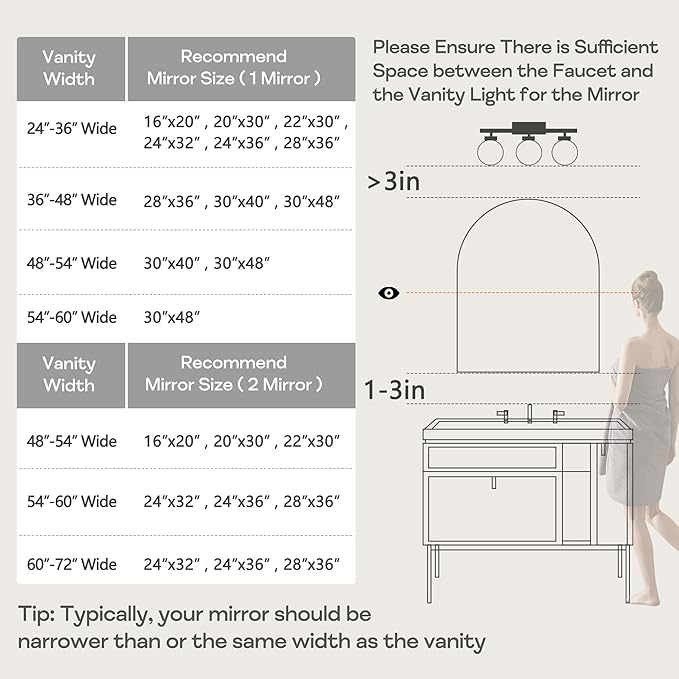 24" x 36" Silver Arched Mirror, Modern Aluminum Alloy Metal Frame, Arch Bathroom Vanity and Wall Decor Mirror for Bathroom, Living Room, Bedroom, Entryway