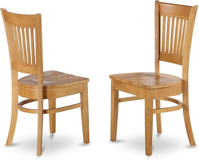 East West Furniture NDVA5-OAK-W 5 Piece Dining Room Furniture Set Includes a Rectangle Dining Table with Dropleaf and 4 Wood Seat Chairs, 30x48 Inch, Oak