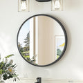 TokeShimi 18 in Round Framed Black Mirror for Bathroom, Shatterproof Circle Bathroom Vanity Mirror, 18x18 Round Wall Mirrored Farmhouse Metal for Living Room, Entryway, Bedroom, Restroom, Vanity