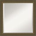 Amanti Art Bronze Bathroom Mirror for Over Sink, 24x24 Blaine Light Bronze Narrow Square Vanity Mirror, Medium Modern Contemporary Frame, Hangs Horizonally and Vertically, Bathroom Wall Decor, Beveled
