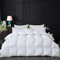 Egyptian Cotton Luxurious All-Season California King Size Goose Down Comforter Duvet Insert, Premium White Solid Plain Design, 1200 Thread Count 100% Egyptian Cotton, 750+ Fill Power,90oz Fill Weight