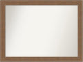Amanti Art Brown Bathroom Mirror for Over Sink, 32x43 Alta Medium Brown Rectangle Vanity Mirror, X-Large Country Rustic Frame, Hangs Horizonally and Vertically, Bathroom Wall Decor, Non-Beveled Edge