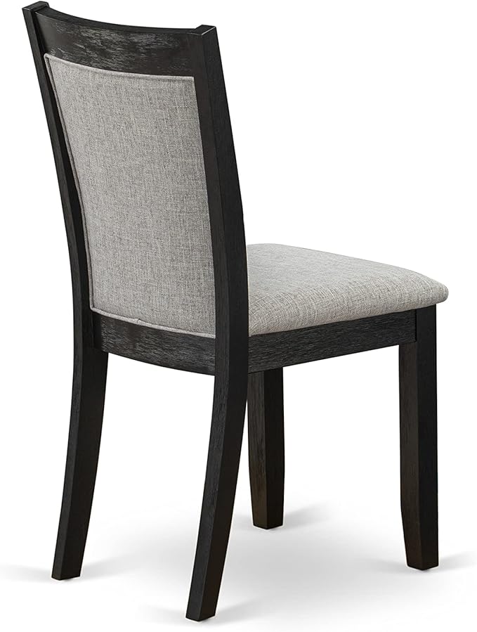 East West Furniture X627MZ606-9 9 Piece Modern Dining Table Set Includes a Rectangle Dining Room Table with X-Legs and 8 Shitake Linen Fabric Upholstered Chairs, 40x72 Inch, Multi-Color