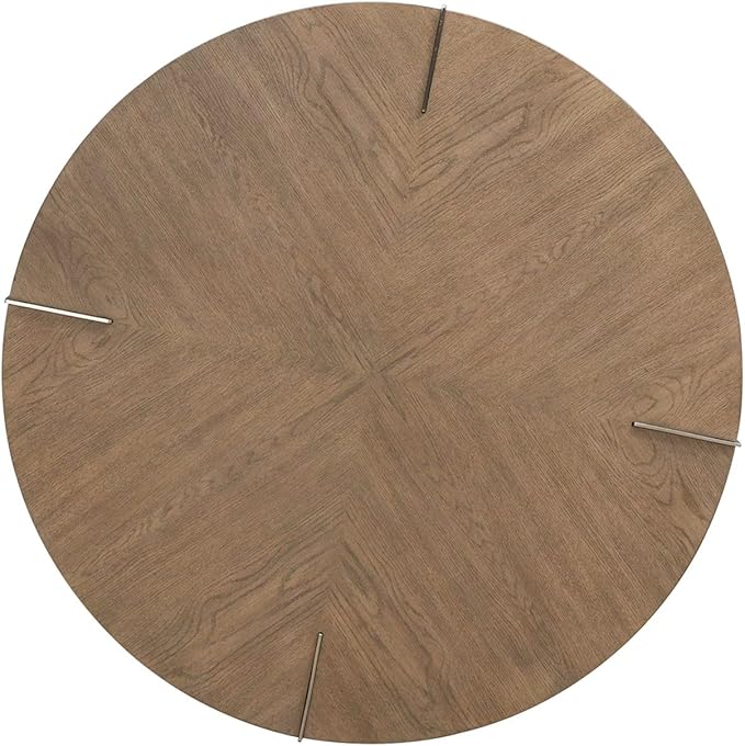 Liberty Furniture Harlow Living Room 3 Piece Set - Round Cocktail Table, 2 End Tables - Sandstone & Satin Nickel
