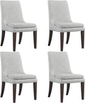 Upholstered Dining Chairs Modern Sidechair Performance Fabric High Back Armlesschair for Diningroom Kitchen,Light Grey,Set of 4(2 Box)