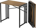 Narrow Folding Computer Desk 35 inch, Writing Gaming Computer Camping Desk, Espresso