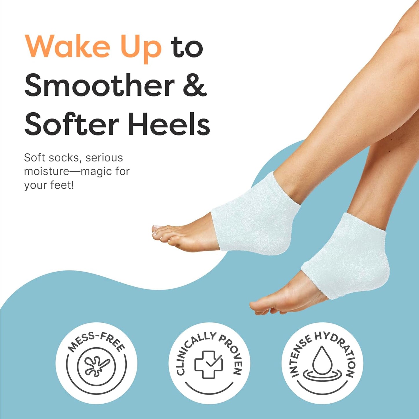 ZenToes Moisturizing Fuzzy Sleep Socks with Vitamin E, Olive Oil and Jojoba Seed Oil to Soften and Hydrate Dry Cracked Heels (Regular, Slate)2 Pair (Pack of 1)