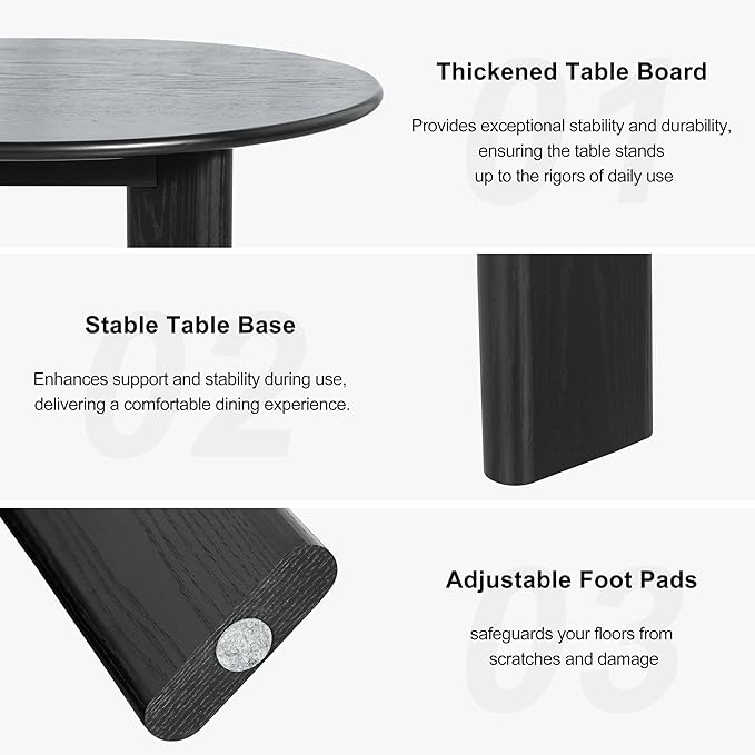 Casaphoria Wood Kitchen Table Set with 6 Chairs, 67" Dining Kitchen Table & Chairs Set for 4-6, Modern Farmhouse Oval Dining Table for Living Room, Easy Assembly, Black