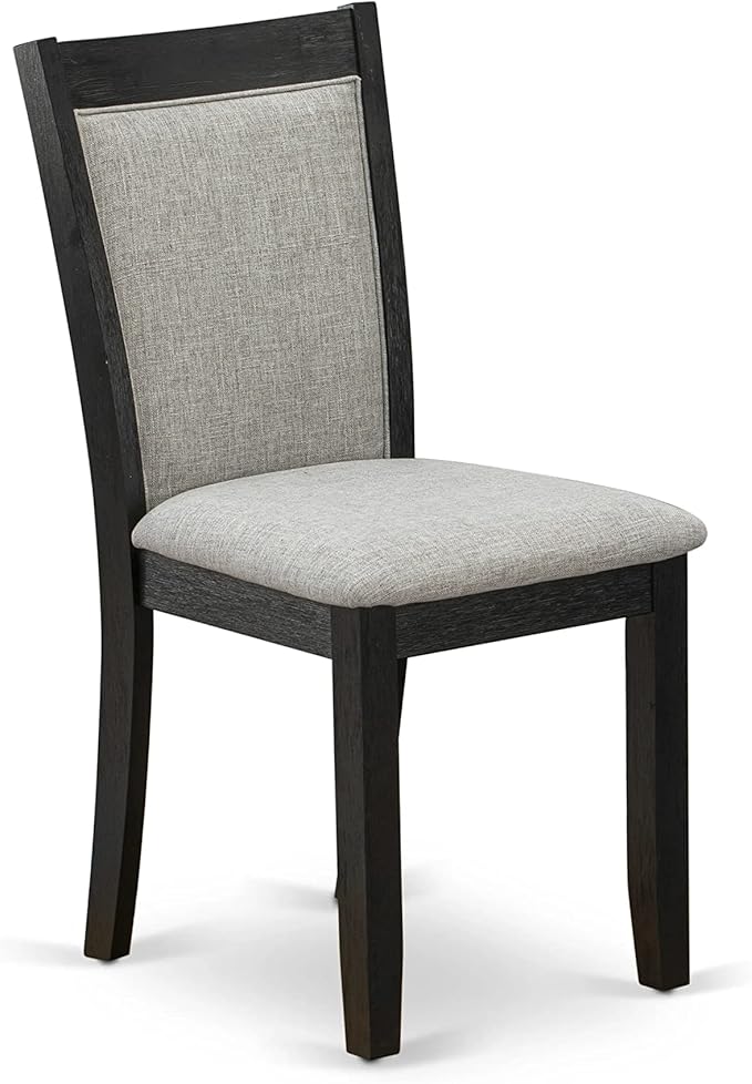 East West Furniture X627MZ606-6 6 Piece Dining Table Set Contains a Rectangle Dining Room Table with X-Legs and 4 Shitake Linen Fabric Parson Chairs with a Bench, 40x72 Inch, Multi-Color