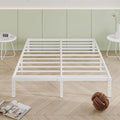 12 Inch White King Size Bed Frame, Heavy Duty King Size Platform Bed Frame, Mattress Foundation, No Box Spring Needed, Easy Assembly, Noise-Free