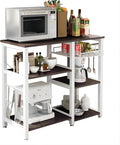 soges 3-Tier Kitchen Baker's Rack, Utility Microwave Oven Stand with Storage, Coffee Bar Station, Workstation Kitchen Shelf Cart, Walnut Black