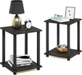 Furinno Simplistic Set of 2 End Table, Espresso/Black