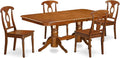 East West Furniture NANA5-SBR-W 5 Piece Dining Room Furniture Set Includes a Rectangle Kitchen Table with Butterfly Leaf and 4 Dining Chairs, 40x78 Inch, Saddle Brown