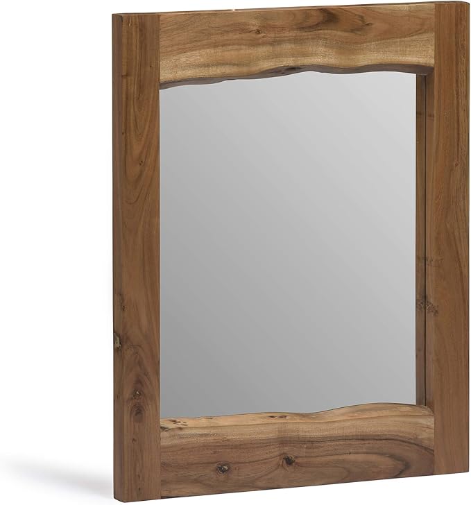 Alpine Natural Live Edge Wood Coat Hooks, 36 in. , Unique Variations Adds Natural Character, Clear Finish, Knots & Cracks, Real Wood Ambiance
