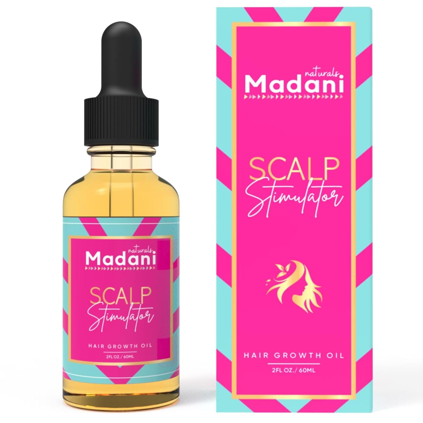 Scalp Stimulator Hair Growth Oil With Rosemary Oil & Mint - Hair Loss Treatment for Split End and Dry Scalp for All Hair Types, Strengthen Hair and Stop Hair Loss, 2-Fluid Ounces