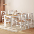 SogesHome 42.52'' Dining Table Set with 4 Chairs, 5-Piece Modern Chic Design, Premium Construction, Versatile Functionality, Easy Assembly, Oak and White Finish, Oak