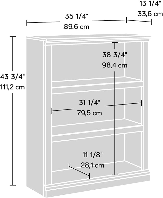 Sauder Miscellaneous Storage 3-Shelf Bookcase/ Book shelf, Sindoori Mango finish