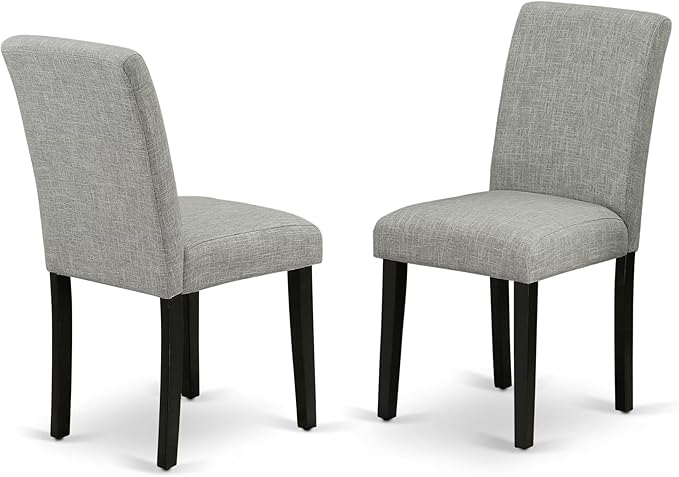East West Furniture V696AB106-6 6 Piece Modern Dining Table Set Contains a Rectangle Wooden Table with V-Legs and 4 Shitake Linen Fabric Parson Chairs with a Bench, 36x60 Inch, Multi-Color