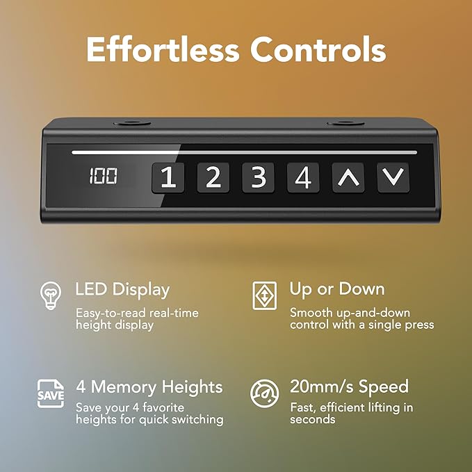 HUANUO 71 x 30 inch Electric Standing Desk Adjustable Height, 4 Memory Height Settings, Sit Stand Up Desk for Home Office & Computer Workstation, Black