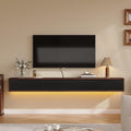 Floating TV Stand Matte Finish, 47'' Wall-Mounted TV Cabinet,Floating TV Console,Under TV Shelf with 3 Doors for Living Room Bedroom(Walnut+Black)