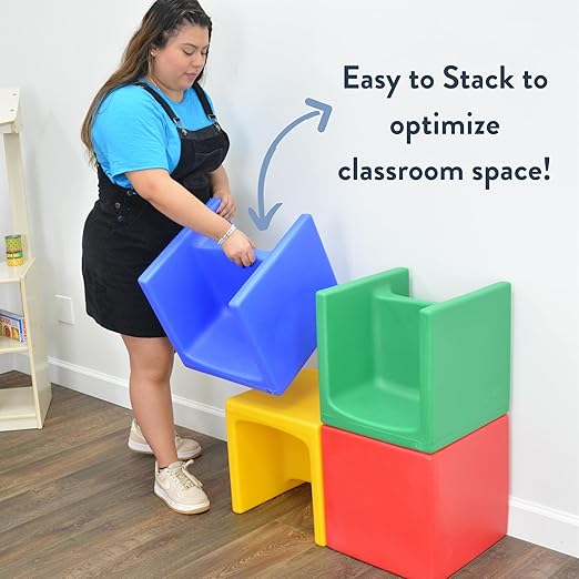 Children's Factory Cube Chair, Yellow, CF910-010, Flexible Seating Classroom Furniture for Kids Playroom, Daycare or Preschool, Toddler Reading Chair
