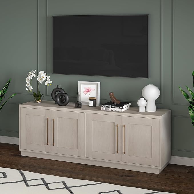 Henn&Hart Tillman, 68'' Rectangular TV Stand, Alder White