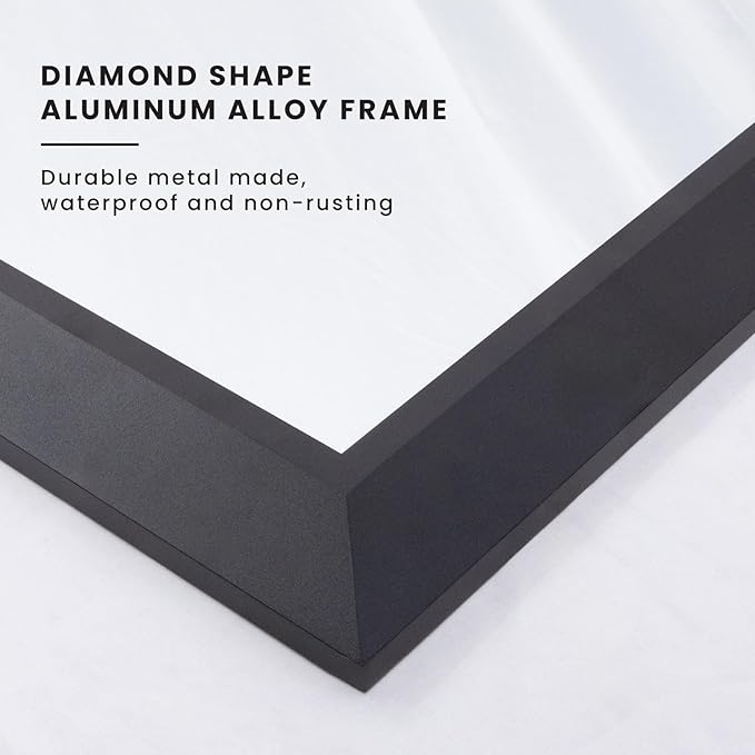 Amorho Black Bathroom Mirror, 28x36 Inch Thick Metal Framed Wall Mirrors for Over Sink, Bedroom, Living Room, Entryway, Rectangle Wall-Mounted Mirrors(Horizontal/Vertical).