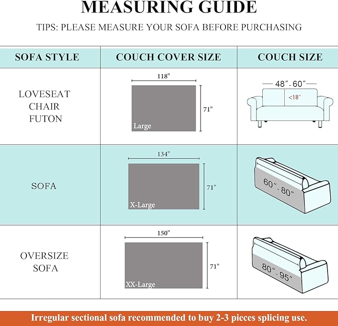 STACYPIK Breathable Matcha Green Sectional Couch Covers Thick Sofa Cover for Dogs Herringbone Pet Protector for 3 Cushion Couch L Shape Sofa Cover Futon Cover Decorative for Couch-71X134IN