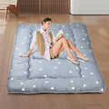 Japanese Floor Mattress,Roll Up Memory Foam Tatami Mat Easy to Store and Portable,Futon Mattress Suitable for Camping and Guest Room (Grey, Full (80" X 47"))