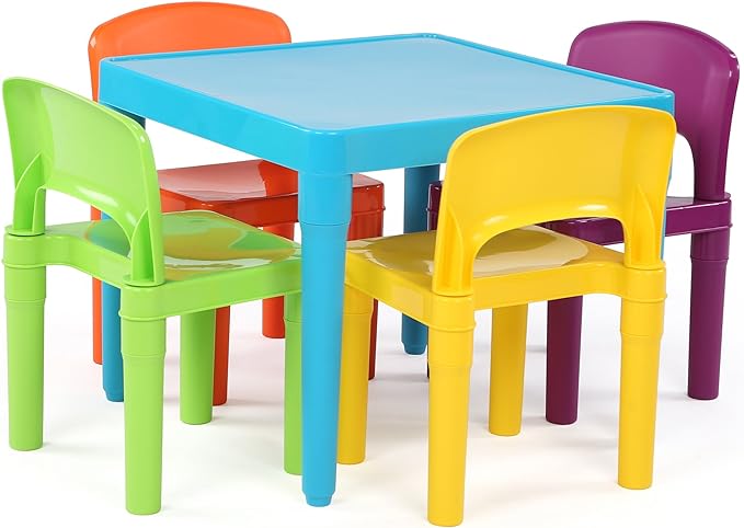 Humble Crew Tot Tutors Plastic Table and 4 Chairs Set - Aqua Blue