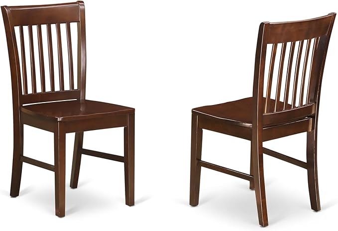 East West Furniture MZNO5-MAH-W 5 Piece Dining Set Includes a Rectangle Dining Room Table with Dropleaf and 4 Kitchen Chairs, 36x54 Inch, Mahogany