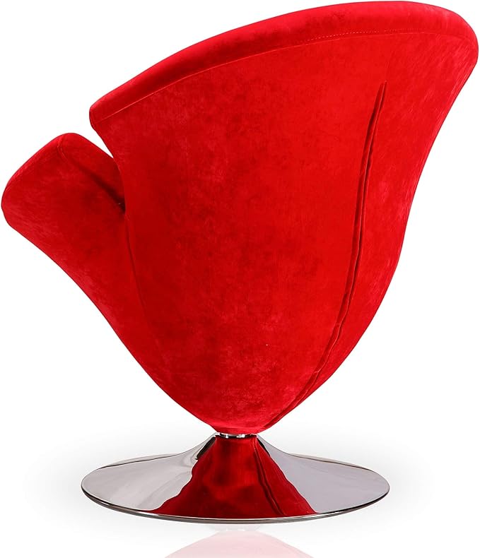 Manhattan Comfort Tulip Swivel Accent Chair Set of 5 with 360° Turn, Modern Flower Inspired Design, Soft Velvet Upholstery, Polished Chrome Base, No Assembly Required, 300 Lbs Capacity, Multi Color