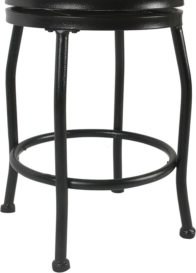 HomePop Home Decor | Metal Counter Height Bar Stools | 24" Bar Stools with Back | Decorative Home Furniture (Gray Woven)