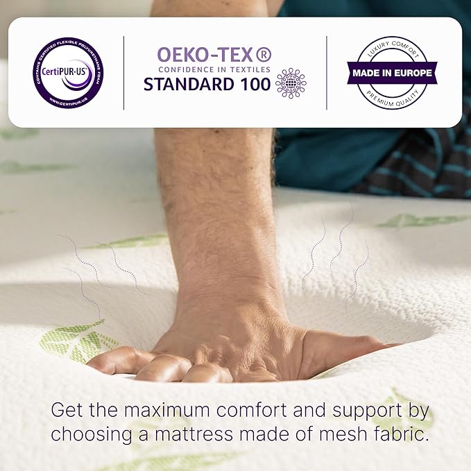 NapQueen Twin XL Size, 12 Inch Anula Green Tea Infused Memory Foam Mattress, Bed in a Box, CertiPUR-US Certified Mattress