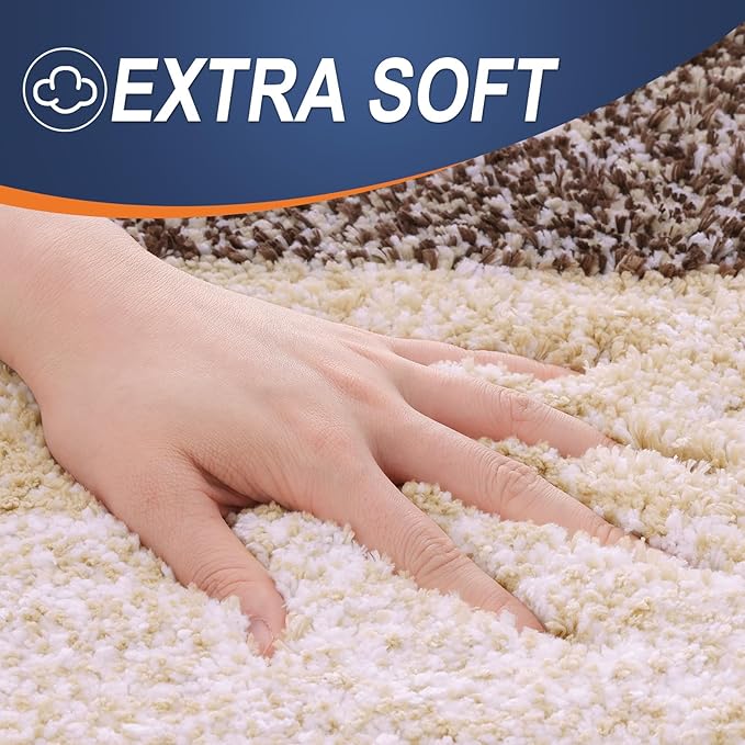 OLANLY Bathroom Rugs Mat 47x32, Extra Soft Absorbent Microfiber Bath Rugs, Rubber Backing, Quick Dry, Machine Washable Bath Mats for Bathroom Floor, Tub and Shower, Home Decor Accessories, Brown