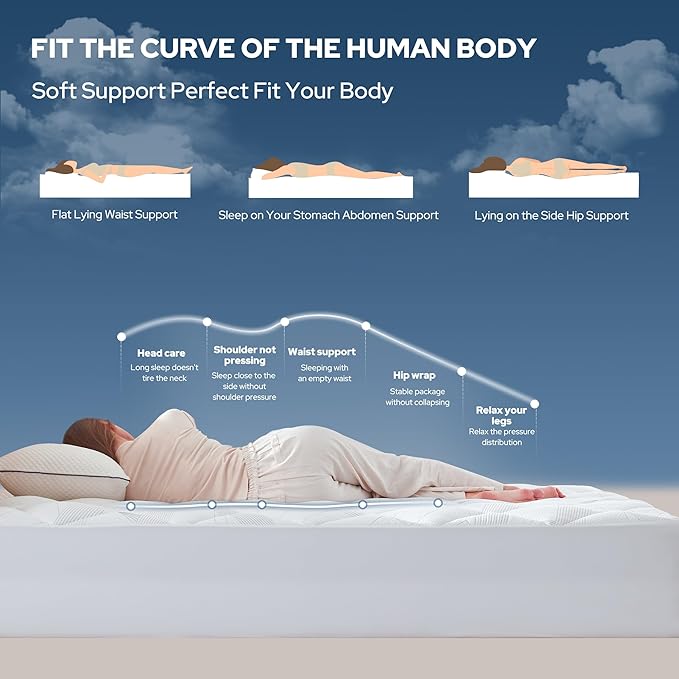 BEDLORE King Mattress Topper, Viscose Made from Bamboo Soft Pillow Top Mattress Pad, Thick Mattress Cover for Back Pain Relief with 6-18 inches Deep Pocket