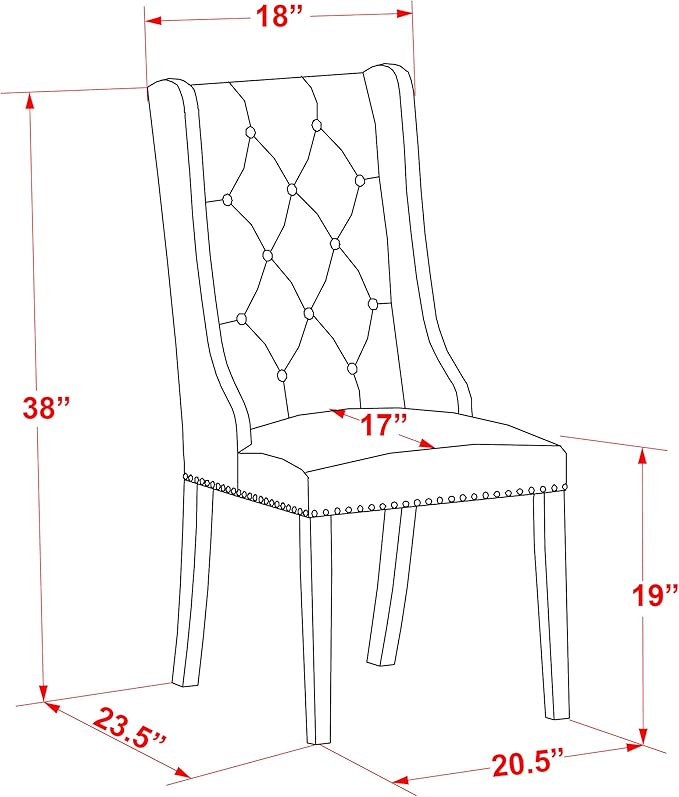 East West Furniture X727FO749-7 7 Piece Dining Set Consist of a Rectangle Dining Room Table with X-Legs and 6 Black Faux Leather Upholstered Parson Chairs, 40x72 Inch, Multi-Color