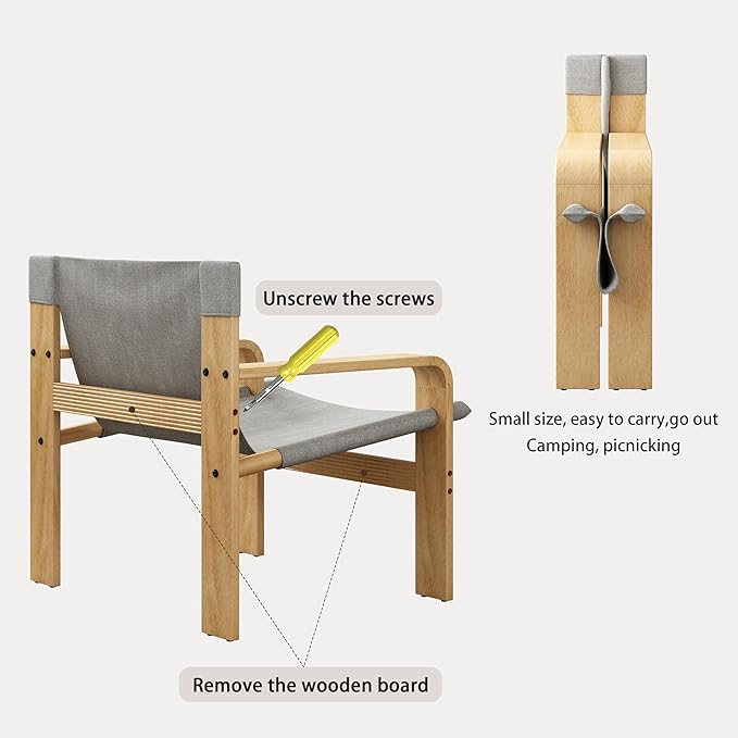 Ball & Cast Mid-Century Lounge Living Room Chairs,Accent Chair Wide Armrest with Comfortable Linen Fabric Armchair & Rubber Wood Frame,Detachable and Washable Seating Furniture for Reading,Light Grey