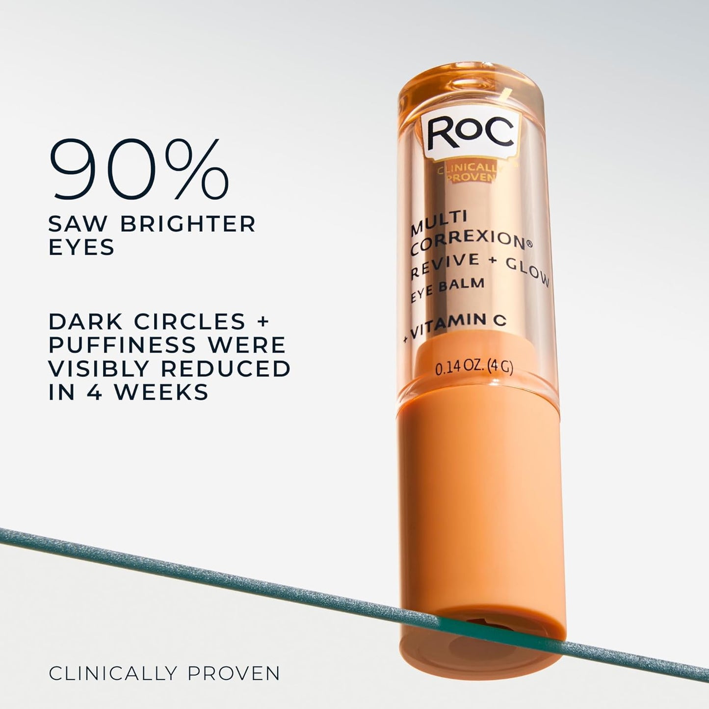 RoC Multi Correxion Revive + Glow Eye Balm with Vitamin C (0.14 oz) + Retinol Eye Cream Packette